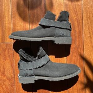 Uggs, Black suede ankle boots women’s size 7.5